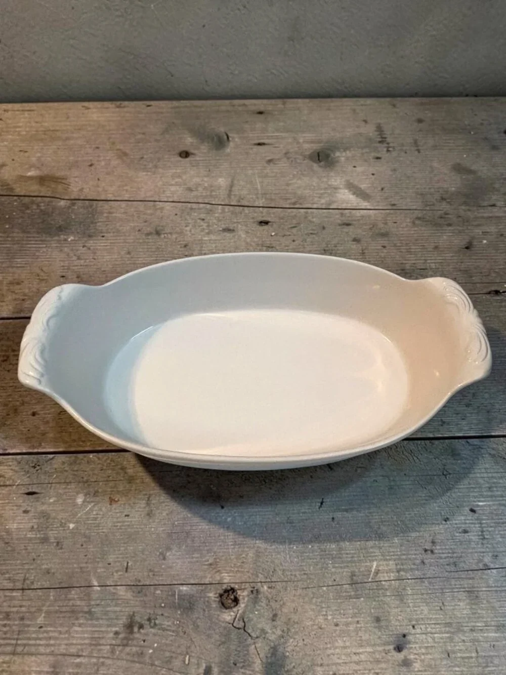 Nantucket White Ceramic Oval Serving Dish With Handles Microwave & Dishwasher Sa